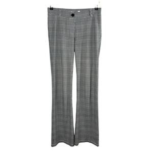 Betabrand Classic Dress Pant Yoga Pant Bootcut Women Small Long Black Glen Plaid